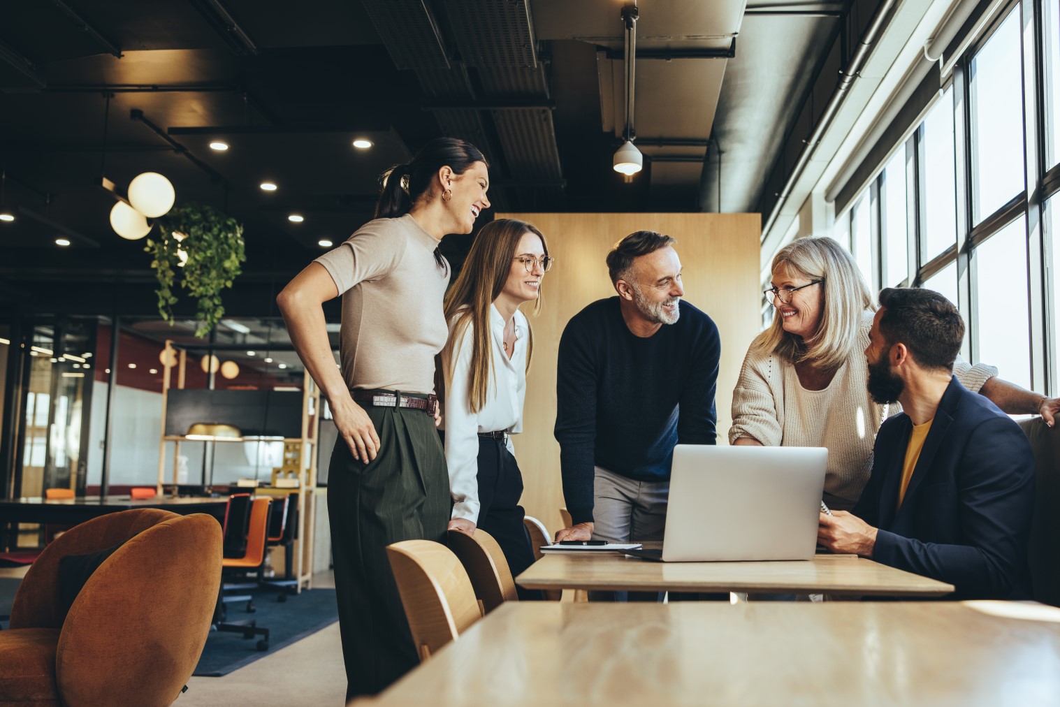 Smiling businesspeople